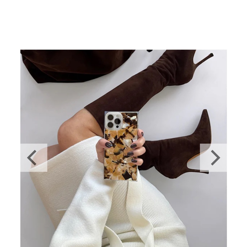 SQUARE Brown Shell iPhone Case